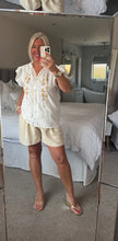 Load image into Gallery viewer, The Bora Bora embroidered frill sleeve shirt
