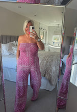 Load image into Gallery viewer, The 100% cotton Bandana print shirred bandeau jumpsuit with pockets

