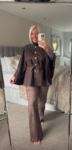 Load image into Gallery viewer, The Megan gold button faux side tie waist cape
