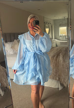 Load image into Gallery viewer, The Neve tie waist button through frill dress
