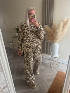The Luxe sweat animal print exposed seam tracksuit