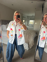 Load image into Gallery viewer, The zeta otto neon embroidered cotton shirt
