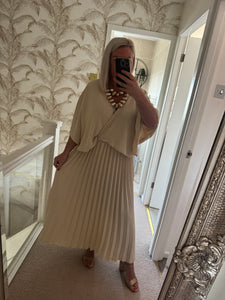 The Nikki pleated cape dress