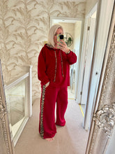 Load image into Gallery viewer, The luxe wide leg tracksuit with animal print detailing
