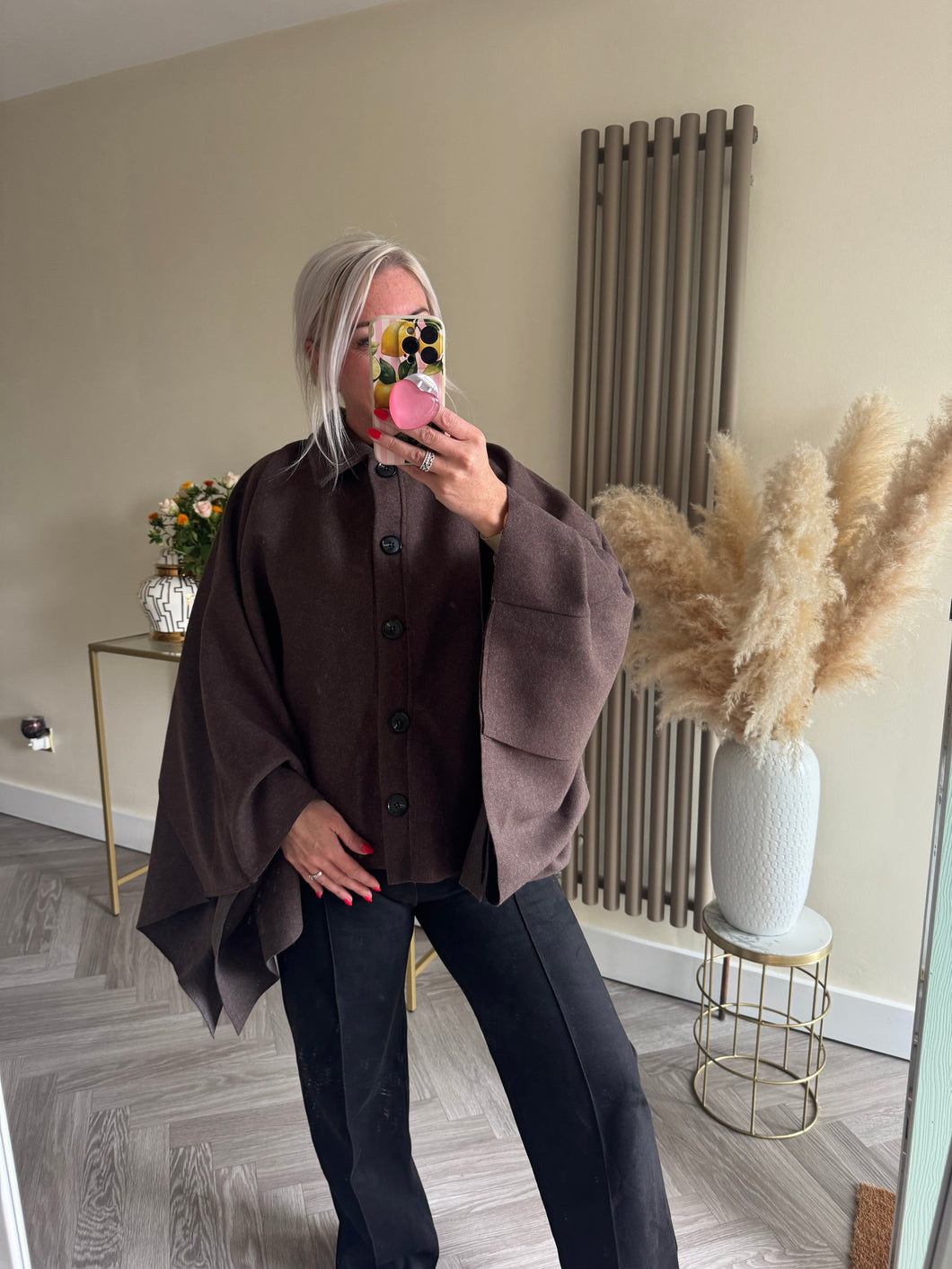 The Megan button through cape