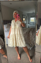 Load image into Gallery viewer, The Bora Bora tassel lace dress in antique cream
