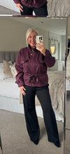 Load image into Gallery viewer, The faux suede tie waist zip jacket
