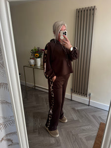 The Luxe animal stripe hoodie tracksuit with pockets