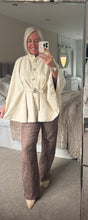 Load image into Gallery viewer, The Megan gold button faux side tie waist cape
