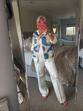 Load image into Gallery viewer, The Bora Bora chambray denim crochet detail jacket with pockets
