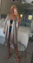 Load image into Gallery viewer, The Bora Bora tassel shimmer cape beach cover up
