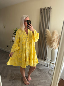 The cotton daisy flock smock dress