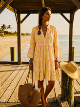 Load image into Gallery viewer, The Ibiza broaderie anglais neon smock dress
