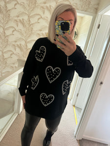 The supersoft sparkle heart with pearl detail jumper