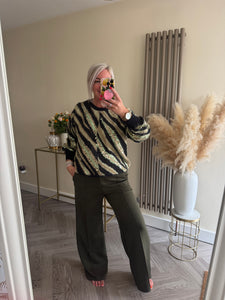 The Elsie animal stripe knit with sequin detail