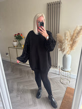 Load image into Gallery viewer, The Tiggy jersey sequin sleeve sweat/dress
