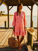 Load image into Gallery viewer, The Ibiza broaderie anglais neon smock dress
