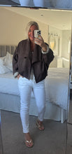 Load image into Gallery viewer, The faux suede boxy waterfall jacket
