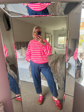 Load image into Gallery viewer, The balloon sleeve striped sweat
