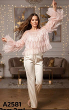 Load image into Gallery viewer, The Peggy sheer frill top in pink
