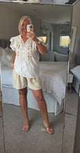 Load image into Gallery viewer, The Bora Bora embroidered frill sleeve shirt
