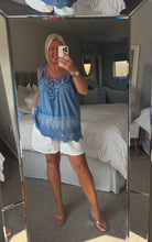 Load image into Gallery viewer, The Bora Bora crochet daisy hem vest top

