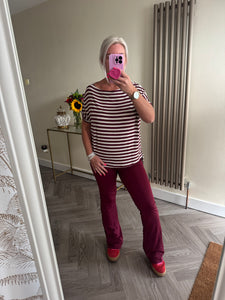 The slinky flares in wine