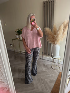 The supersoft animal print flares in grey