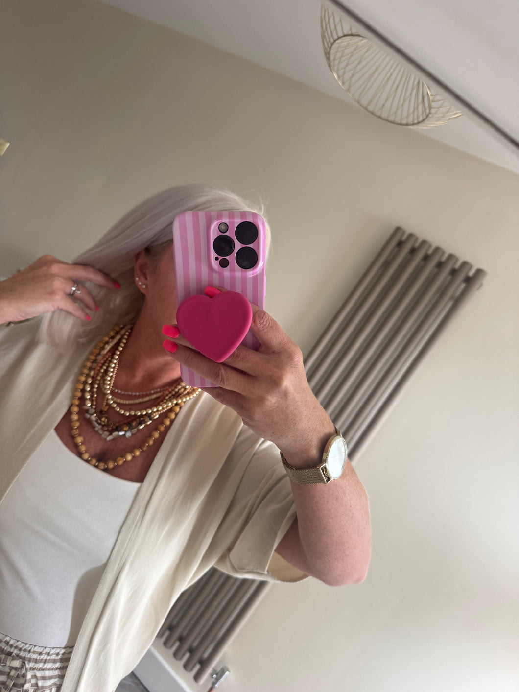 The Bora beaded necklace in golds & amber