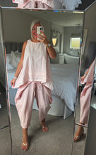 Load image into Gallery viewer, The Palma cotton linen mix trouser suit with tie front trouser
