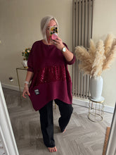 Load image into Gallery viewer, The black label dip hem sequin jersey tunic with zip detailing
