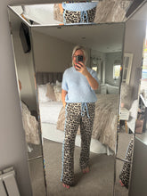 Load image into Gallery viewer, The Eve animal print joggers with pastel stripe
