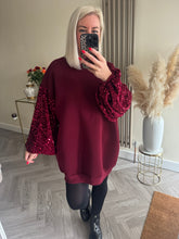 Load image into Gallery viewer, The Tiggy jersey sequin sleeve sweat/dress
