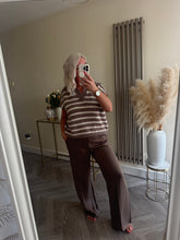 Load image into Gallery viewer, The v neck collared striped tank
