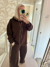 Load image into Gallery viewer, The luxe wide leg tracksuit with animal print detailing
