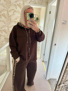 The luxe wide leg tracksuit with animal print detailing