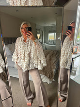 Load image into Gallery viewer, The Bora Bora polka dot frill cotton blouse
