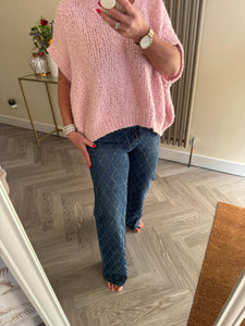 The G smack diamanté kriss cross jeans