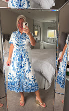 Load image into Gallery viewer, The Santorini button through tie waist dress
