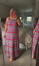 Load image into Gallery viewer, The Ibiza neon gold trim crochet dress
