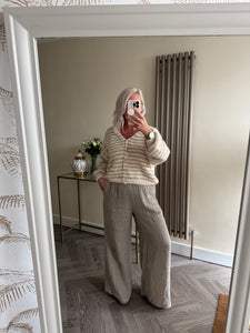 The striped button through cardigan