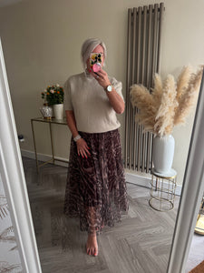 The animal print tulle skirt