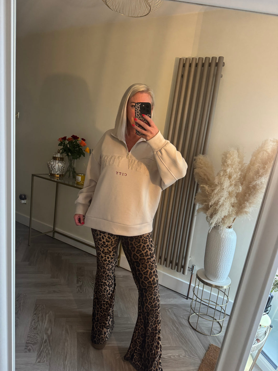 The New York luxe jersey zip sweat