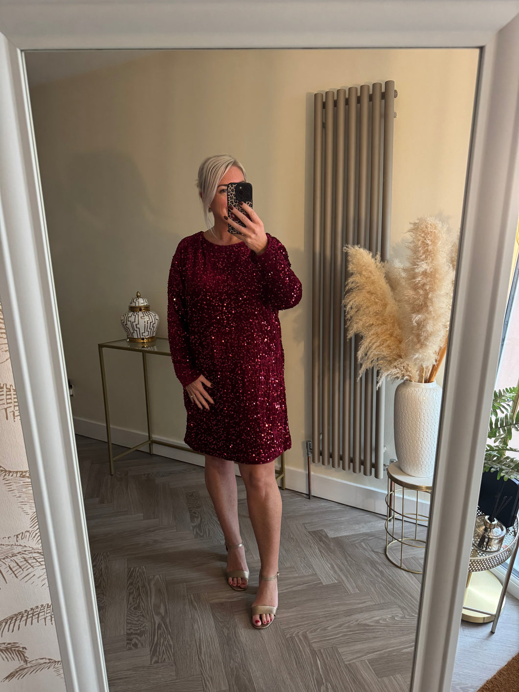 The tiggy tie back velour sequin dress