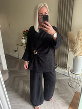 Load image into Gallery viewer, The sparkle side drape buckle trouser suit
