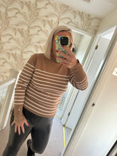 Load image into Gallery viewer, The striped roll neck with button detailing
