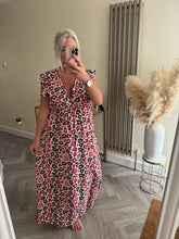 Load image into Gallery viewer, The tie back animal print frill sleeve dress
