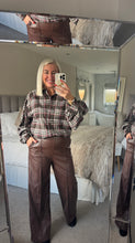 Load image into Gallery viewer, The zeta Otto embellished cotton mix checked shirt
