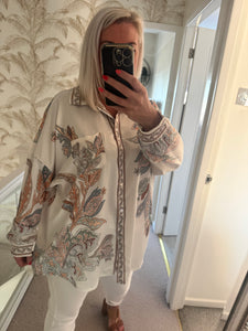 The satin sparkle floral shirt