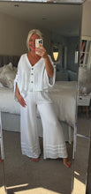 Load image into Gallery viewer, The Waffle button through top/jacket Hopsack trouser suit
